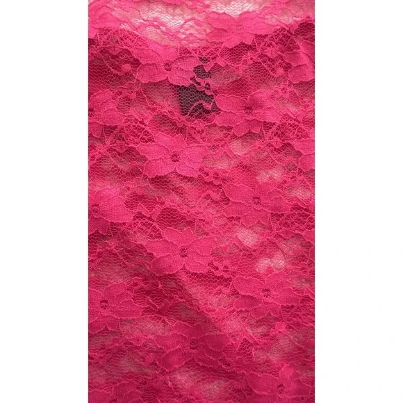 NEW Womens Pink Lace Lingerie Sheer Bodysuit Sleeveless Size Small Festival Sexy - Picture 5 of 12